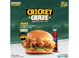 Burger O'Clock Cricket Craze Deal 1 For Rs.699/-